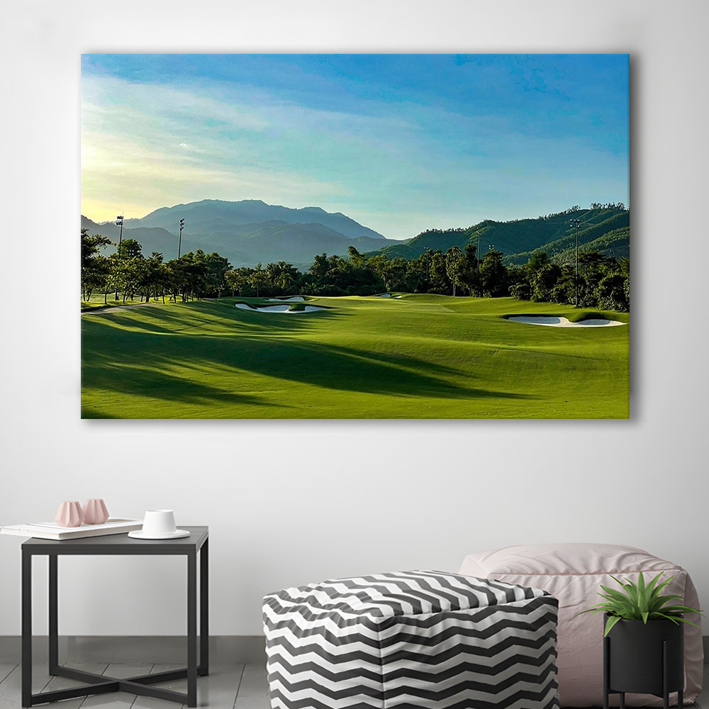 Beautiful Golf Course During A Summer Day, Golf Art Print,Gifts Golf Lover