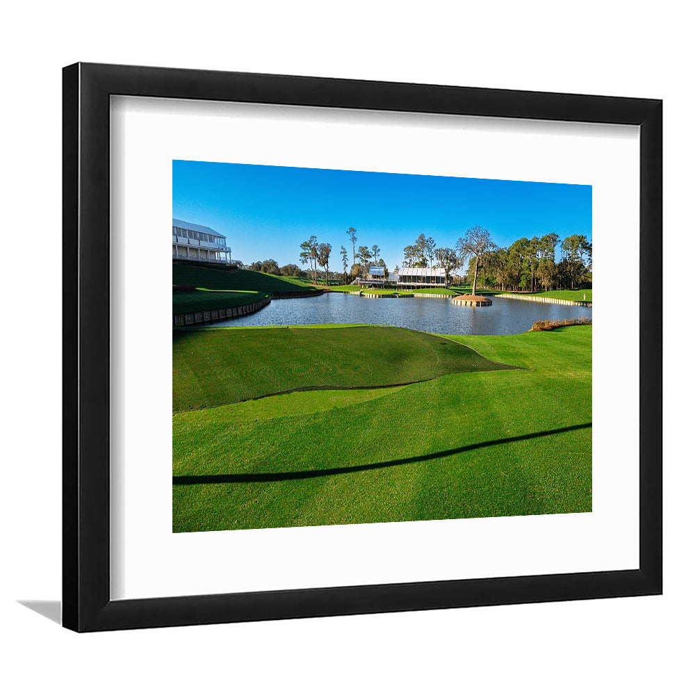 Beautiful Golf Course In Florida, Goft Art Print, Framed Art Print White Border Wall Decor