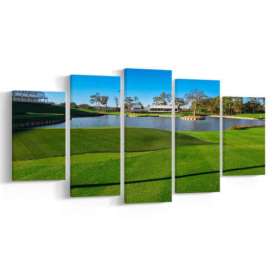 Beautiful Golf Course In Florida, Golf Art Print, 5 Pieces Mixed Canvas Print Wall Art