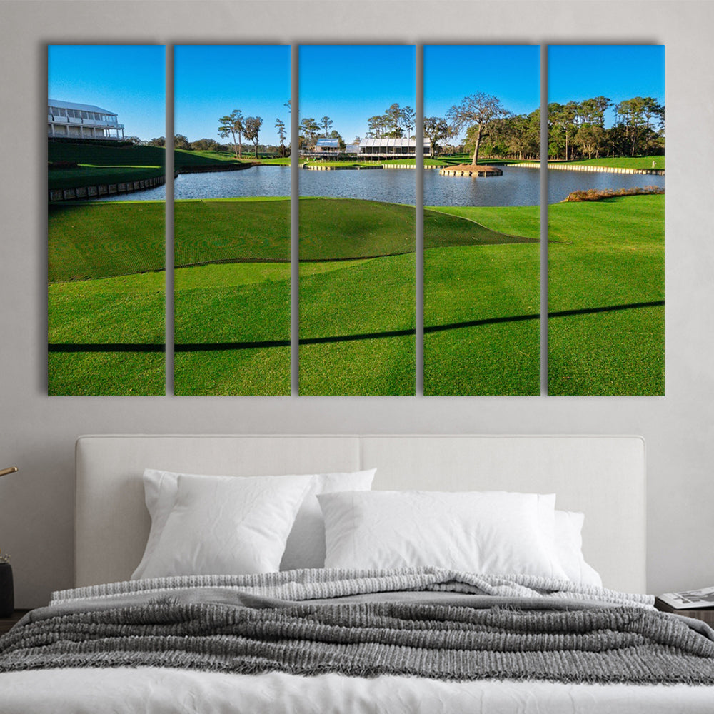 Beautiful Golf Course In Florida, Golf Art Print, Extra Large Canvas Print Wall Art