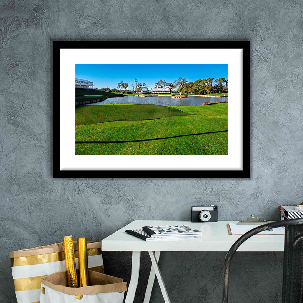 Beautiful Golf Course In Florida, Goft Art Print, Framed Art Print White Border Wall Decor