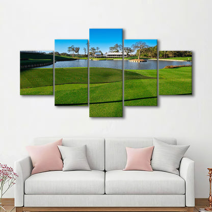 Beautiful Golf Course In Florida, Golf Art Print, 5 Pieces Mixed Canvas Print Wall Art