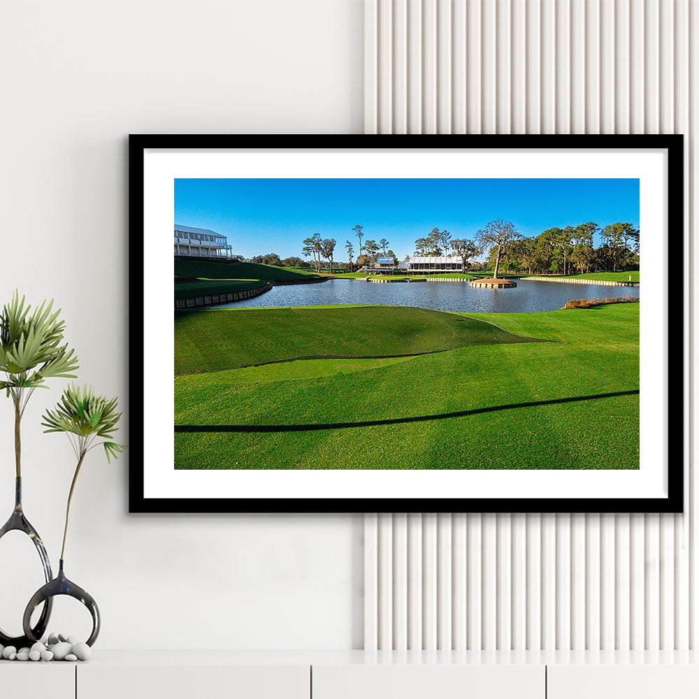 Beautiful Golf Course In Florida, Goft Art Print, Framed Art Print White Border Wall Decor