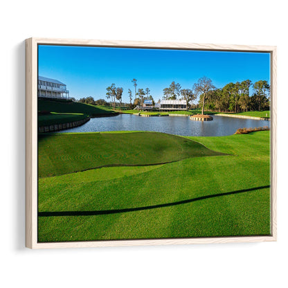 Beautiful Golf Course In Florida, Floating Framed Canvas Print Wall Art