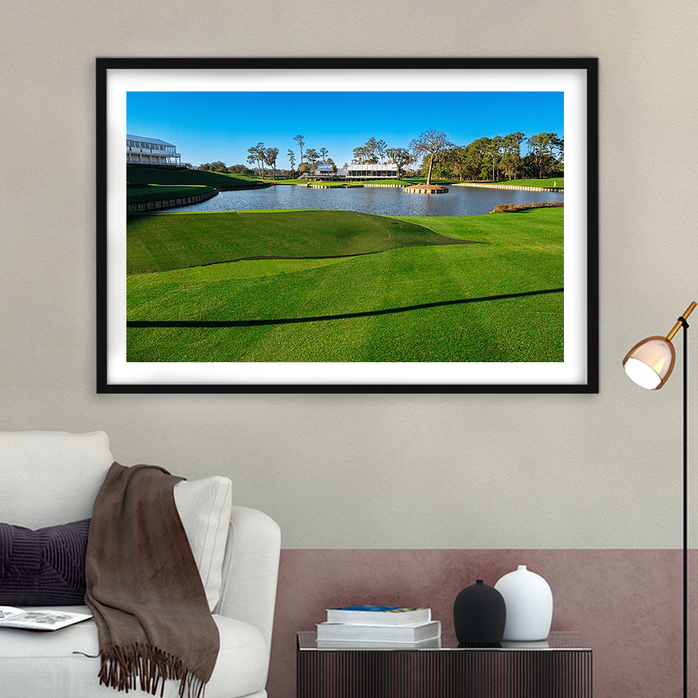 Beautiful Golf Course In Florida, Goft Art Print, Framed Art Print White Border Wall Decor