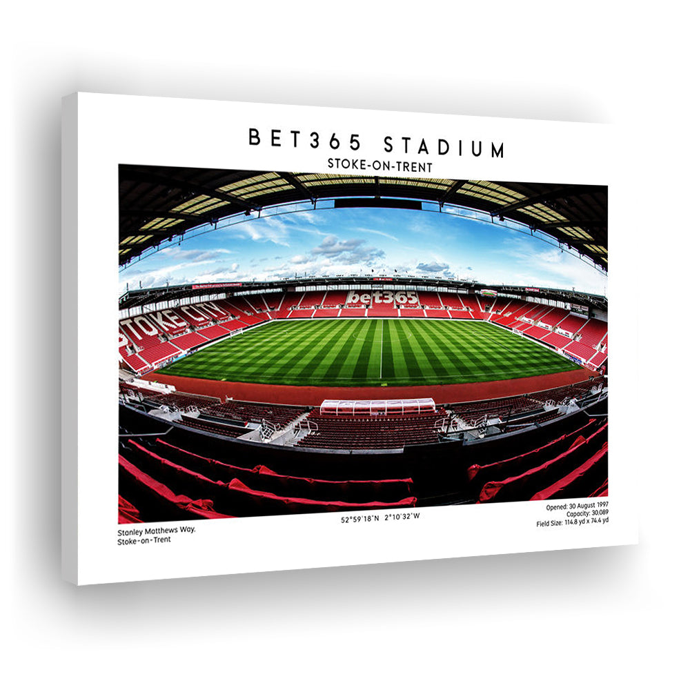 Bet365 Stadium, Stoke City Football Stadium Wall Art Print, Championship Decor, Canvas Print Wall Art, Man Cave Gift