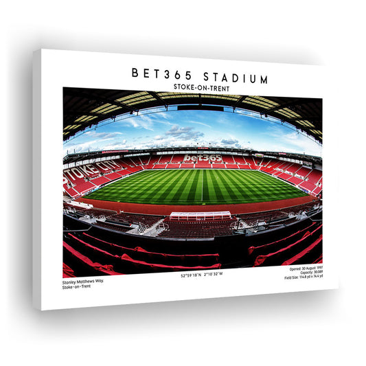 Bet365 Stadium, Stoke City Football Stadium Wall Art Print, Championship Decor, Canvas Print Wall Art, Man Cave Gift