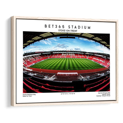 Bet365 Stadium, Stoke City Football Stadium Wall Art Print, Championship Decor, Framed Canvas Print Wall Art