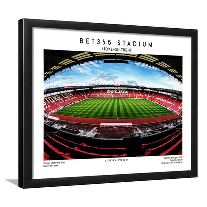 Bet365 Stadium, Stoke City Football Stadium Wall Art Print, Championship Decor, Framed Art Print Wall Decor