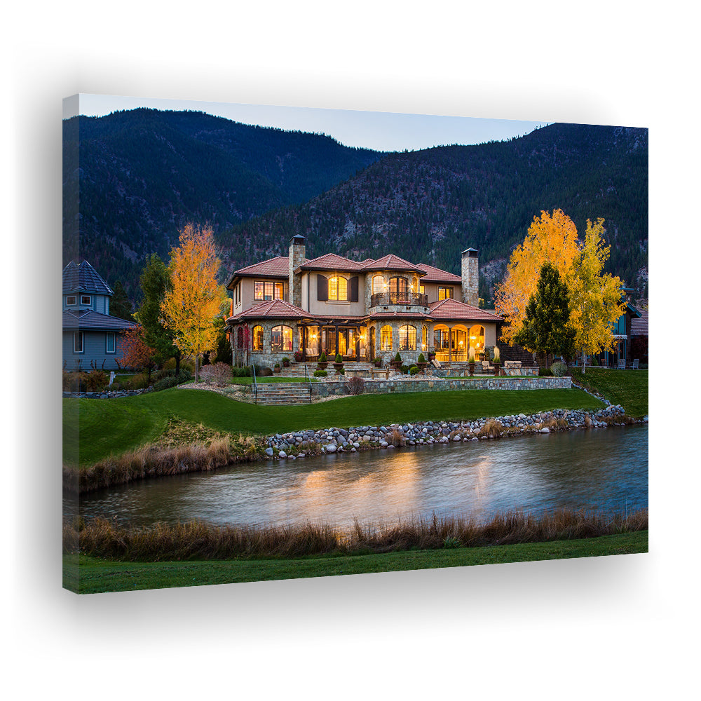 Genoa Lakes Ranch Golf Course Light Night, Golf Art Print,Gifts Golf Lover