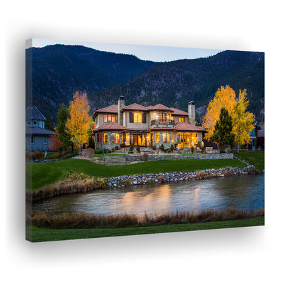 Genoa Lakes Ranch Golf Course Light Night, Golf Art Print,Gifts Golf Lover