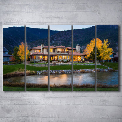 Genoa Lakes Ranch Golf Course Light Night, Golf Art Print, Extra Large Canvas Print Wall Art