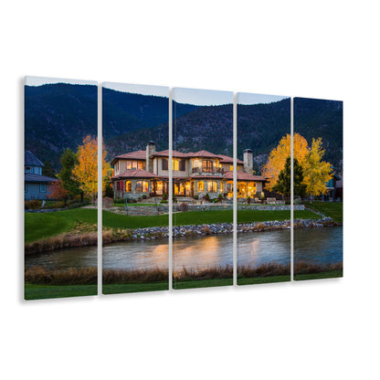 Genoa Lakes Ranch Golf Course Light Night, Golf Art Print, Extra Large Canvas Print Wall Art