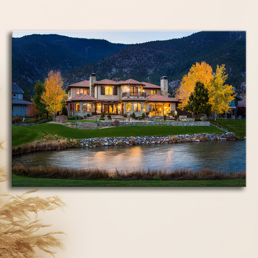 Genoa Lakes Ranch Golf Course Light Night, Golf Art Print,Gifts Golf Lover