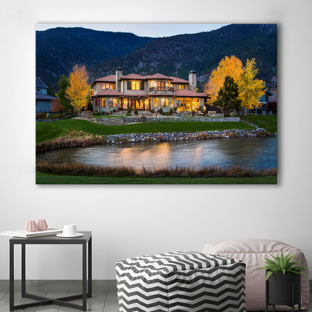 Genoa Lakes Ranch Golf Course Light Night, Golf Art Print,Gifts Golf Lover