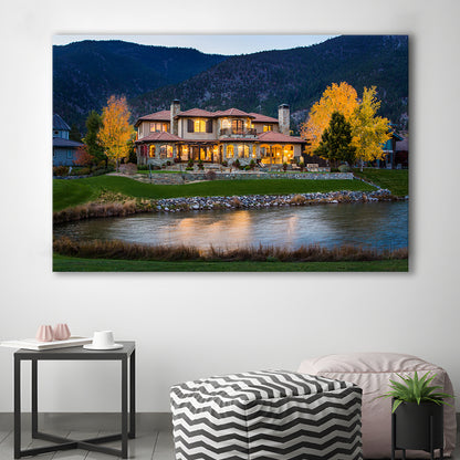 Genoa Lakes Ranch Golf Course Light Night, Golf Art Print,Gifts Golf Lover