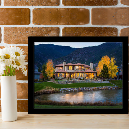 Genoa Lakes Ranch Golf Course Light Night, Framed Art Print Wall Decor, Picture Framed
