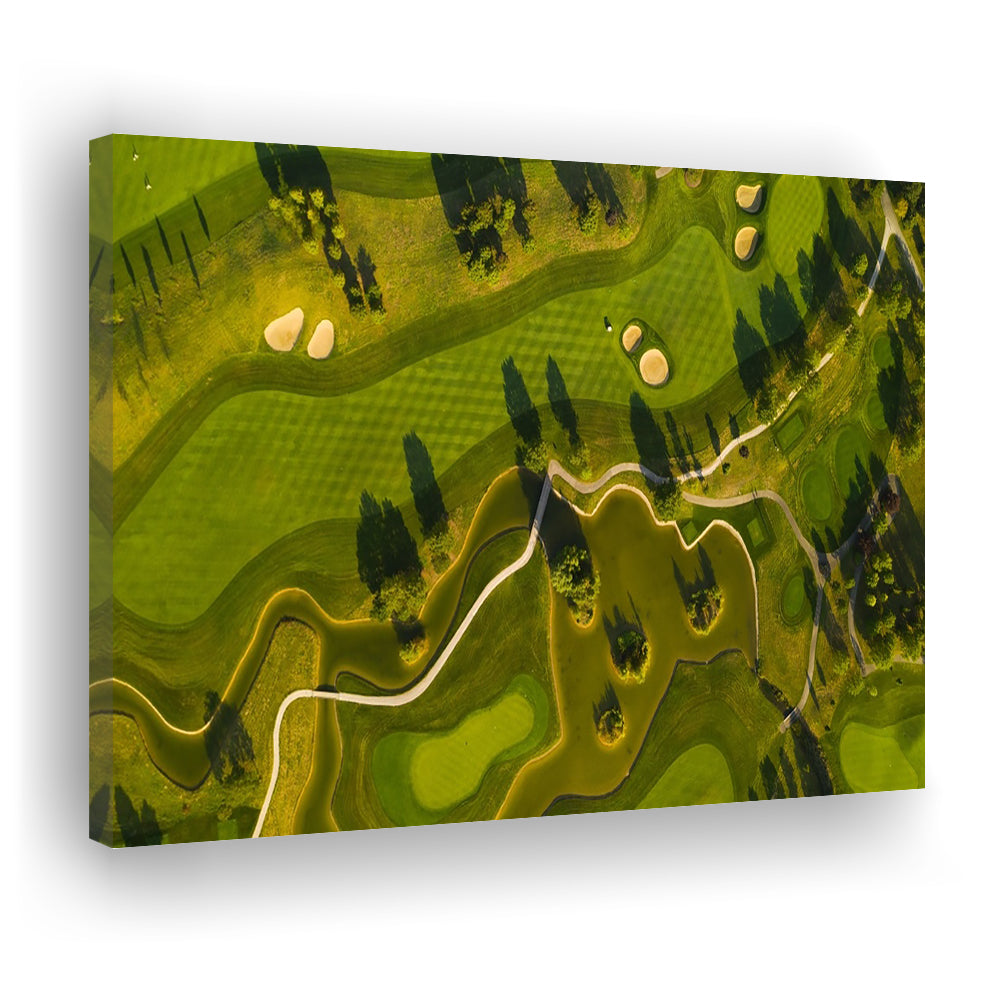Golf Course In The Daylight In Oberwaltersdorf, Austria, Golf Art Print,Gifts Golf Lover