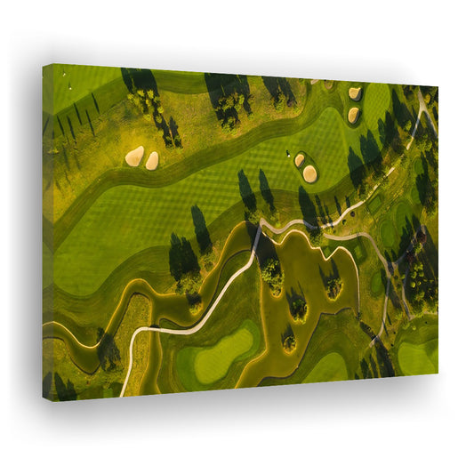 Golf Course In The Daylight In Oberwaltersdorf, Austria, Golf Art Print,Gifts Golf Lover
