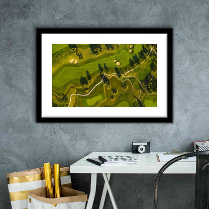 Golf Course In The Daylight In Oberwaltersdorf, Austria, Goft Art Print, Framed Art Print White Border Wall Decor