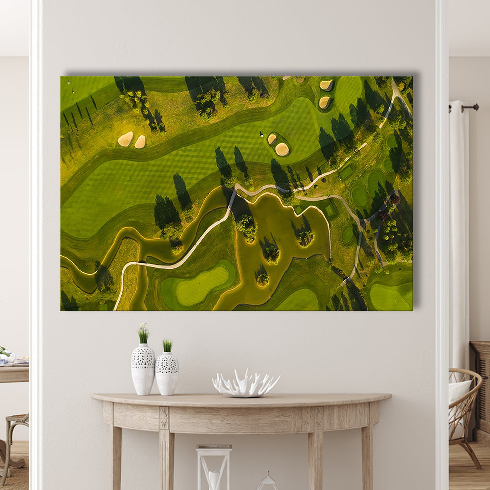 Golf Course In The Daylight In Oberwaltersdorf, Austria, Golf Art Print,Gifts Golf Lover