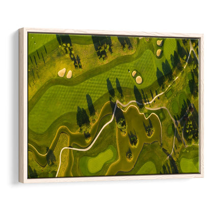 Golf Course In The Daylight In Oberwaltersdorf, Austria, Floating Framed Canvas Print Wall Art