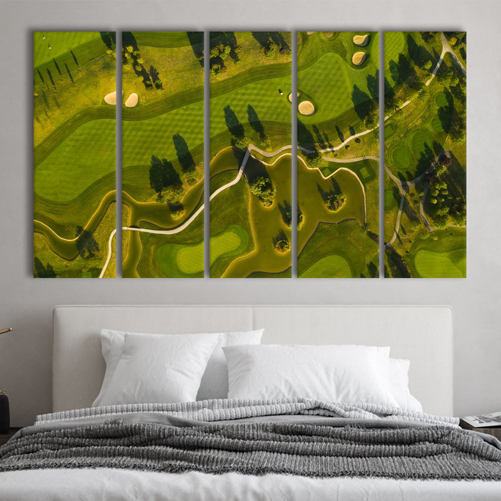 Golf Course In The Daylight In Oberwaltersdorf, Austria, Golf Art Print, Extra Large Canvas Print Wall Art