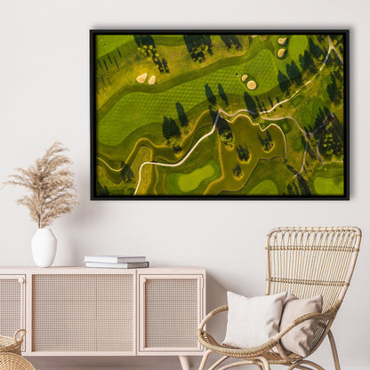 Golf Course In The Daylight In Oberwaltersdorf, Austria, Floating Framed Canvas Print Wall Art