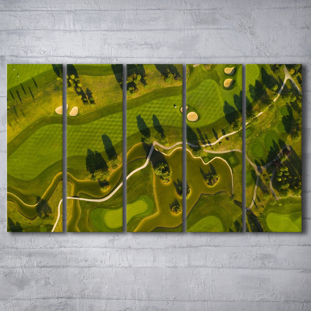 Golf Course In The Daylight In Oberwaltersdorf, Austria, Golf Art Print, Extra Large Canvas Print Wall Art