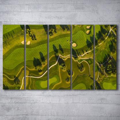 Golf Course In The Daylight In Oberwaltersdorf, Austria, Golf Art Print, Extra Large Canvas Print Wall Art
