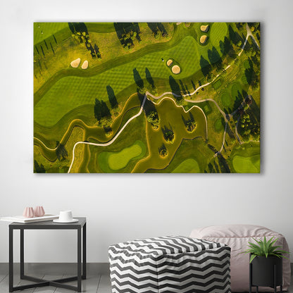 Golf Course In The Daylight In Oberwaltersdorf, Austria, Golf Art Print,Gifts Golf Lover