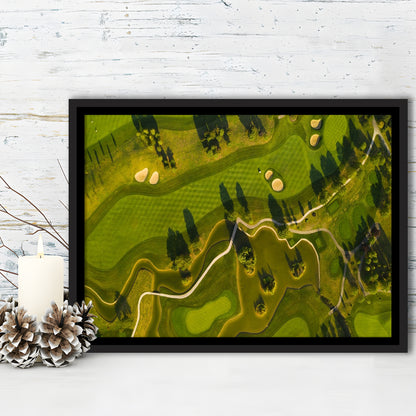 Golf Course In The Daylight In Oberwaltersdorf, Austria, Floating Framed Canvas Print Wall Art