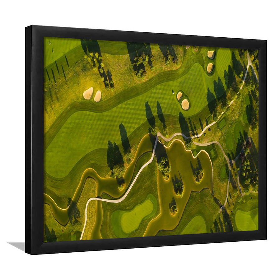 Golf Course In The Daylight In Oberwaltersdorf, Austria, Framed Art Print Wall Decor, Picture Framed