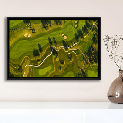 Golf Course In The Daylight In Oberwaltersdorf, Austria, Floating Framed Canvas Print Wall Art