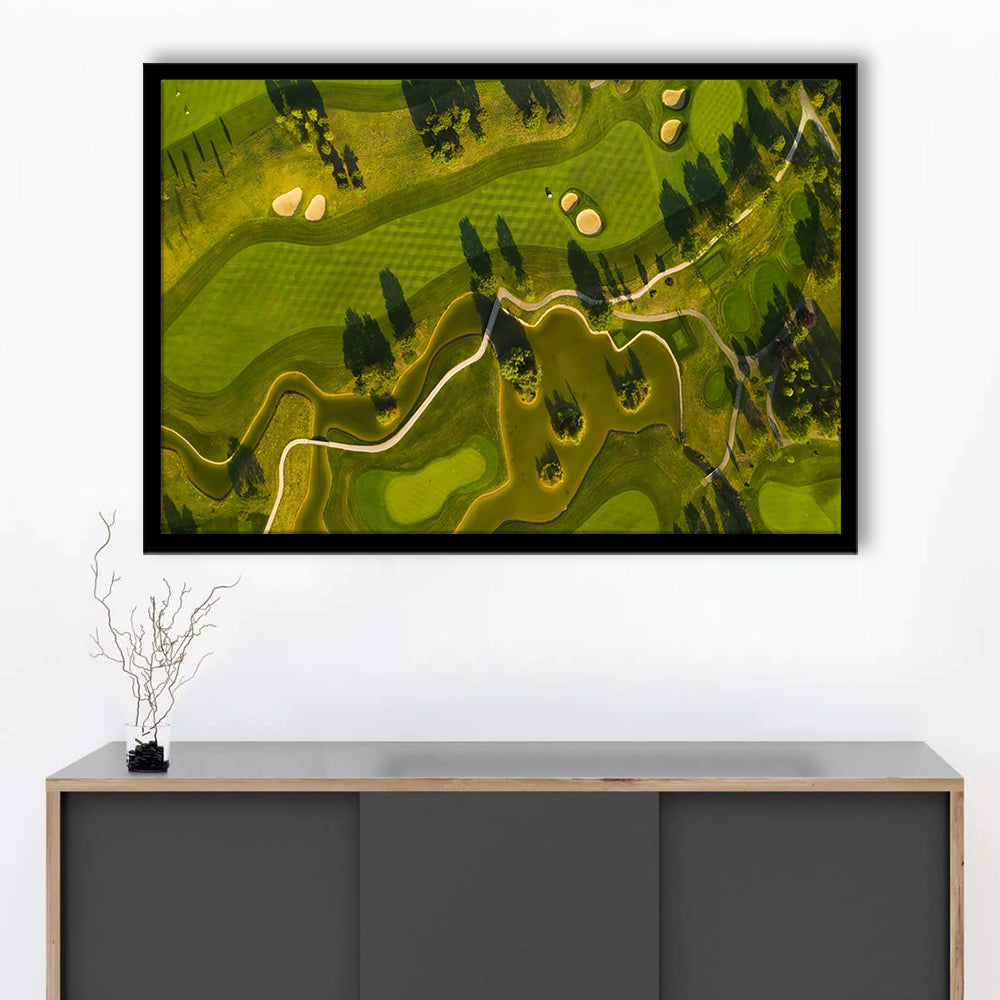 Golf Course In The Daylight In Oberwaltersdorf, Austria, Framed Art Print Wall Decor, Picture Framed
