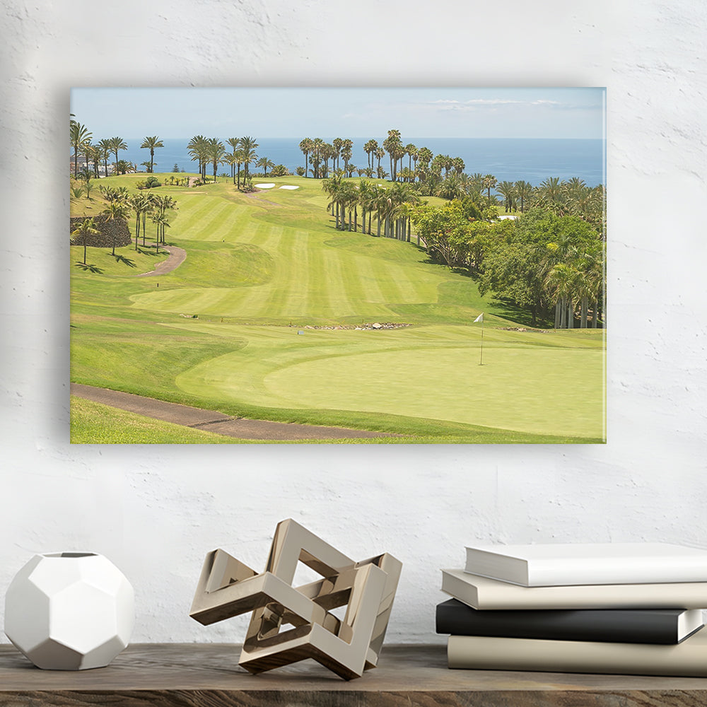 Green Golf Course, Palm And Good Holiday, Golf Art Print,Gifts Golf Lover
