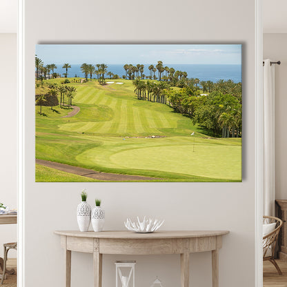 Green Golf Course, Palm And Good Holiday, Golf Art Print,Gifts Golf Lover