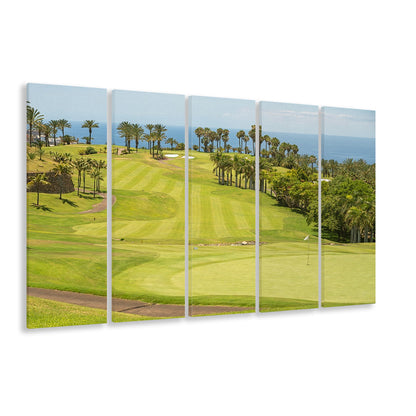 Green Golf Course, Palm And Good Holiday, Golf Art Print, Extra Large Canvas Print Wall Art