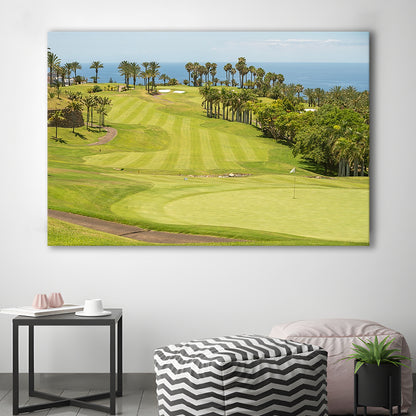 Green Golf Course, Palm And Good Holiday, Golf Art Print,Gifts Golf Lover