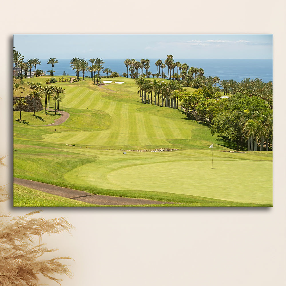 Green Golf Course, Palm And Good Holiday, Golf Art Print,Gifts Golf Lover