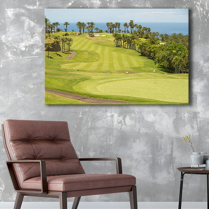 Green Golf Course, Palm And Good Holiday, Golf Art Print,Gifts Golf Lover