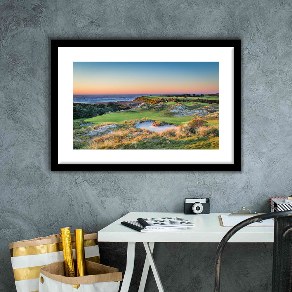 Planning A Trip To Bandon Dunes Golf Resort, Goft Art Print, Framed Art Print White Border Wall Decor