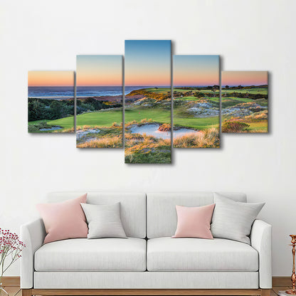 Planning A Trip To Bandon Dunes Golf Resort, Golf Art Print, 5 Pieces Mixed Canvas Print Wall Art