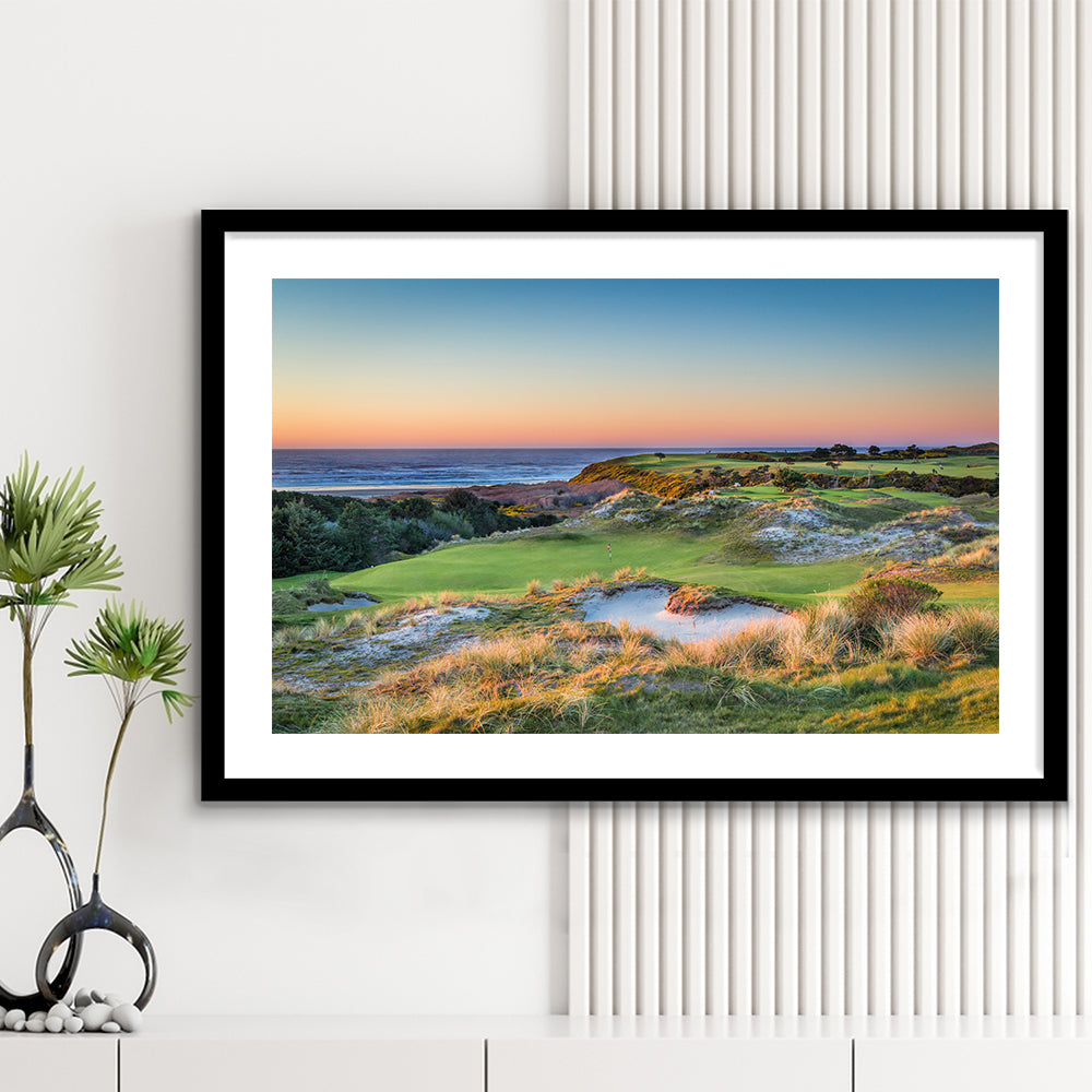 Planning A Trip To Bandon Dunes Golf Resort, Goft Art Print, Framed Art Print White Border Wall Decor