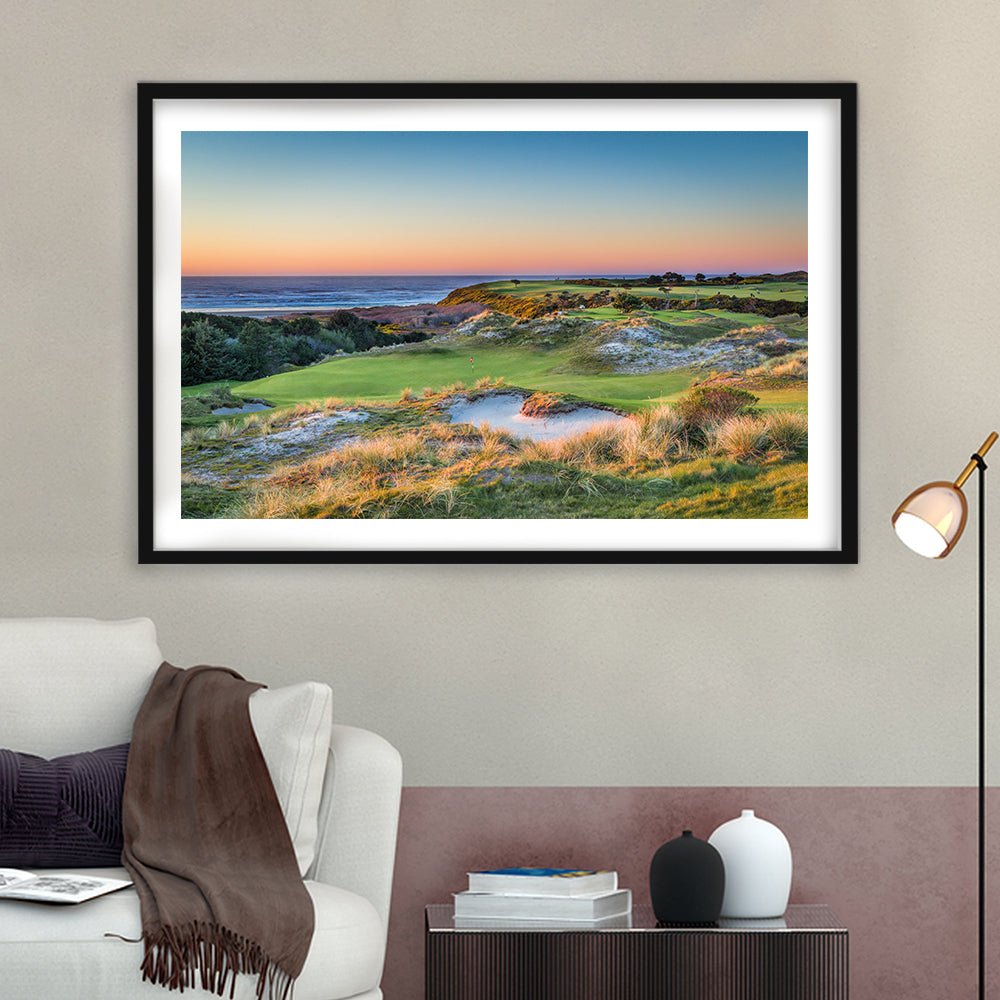 Planning A Trip To Bandon Dunes Golf Resort, Goft Art Print, Framed Art Print White Border Wall Decor